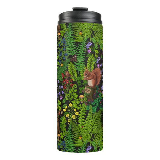 Waldtiere und Pflanze Thermosbecher (Vorderseite)