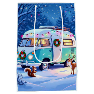 Waldtiere und Retro-RV-Camper Mittlere Geschenktüte