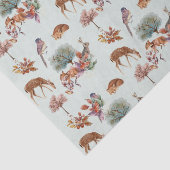 Waldtiere und Vögel grauer Hintergrund Seidenpapier (Ausschnitt)