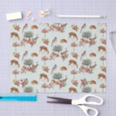 Waldtiere und Vögel grauer Hintergrund Seidenpapier (Handwerk)