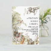 Waldtiere und Waldfreunde Kinderdusche Einladung (Stehend Vorderseite)