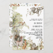 Waldtiere und Waldfreunde Kinderdusche Einladung (Vorne/Hinten)