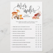 Waldtiere unter der Dusch-Papier-Spielkarte Flyer (Vorne)