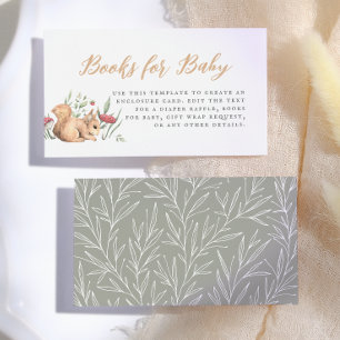 Waldtiere Vintage Babyduschbücher für Kinder Begleitkarte