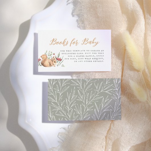 Waldtiere Vintage Babyduschbücher für Kinder Begleitkarte
