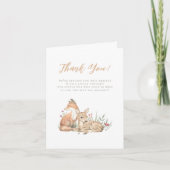 Waldtiere Vintage Babydusche Dankeskarte (Vorderseite)