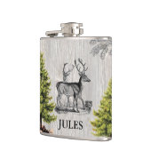 Waldtiere Vintage rustikale Personalisierte Flasch Flachmann (Links)