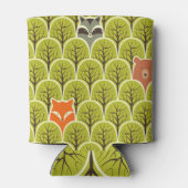 Waldtiere Vintages Muster Dosenkühler (Rückseite)