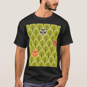 Waldtiere Vintages Muster T-Shirt