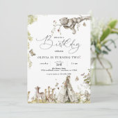 Waldtiere von Mädchen zum Geburtstag Einladung (Stehend Vorderseite)