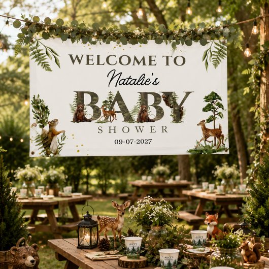 Waldtiere Wald Baby Shower Banner