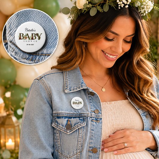 Waldtiere Wald Baby Shower Button