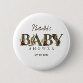 Waldtiere Wald Baby Shower Button (Vorderseite)