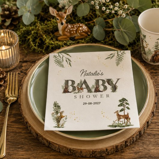 Waldtiere Wald Baby Shower Serviette