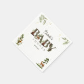 Waldtiere Wald Baby Shower Serviette (Ecke)