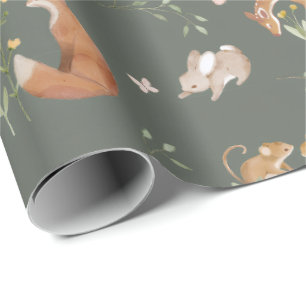 Waldtiere Wald Baby Shower Willkommensschild Geschenkpapier