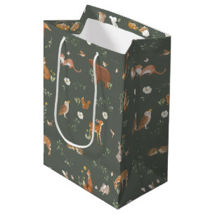 Waldtiere Wald Baby Shower Willkommensschild Mittlere Geschenktüte