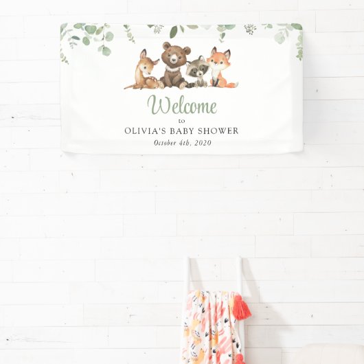 Waldtiere, Wald, Babydusche Willkommen Banner (InSitu)