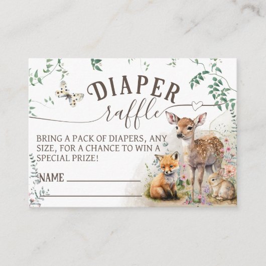 Waldtiere Wald Grüne Dusche Winzer Begleitkarte (Vorderseite)