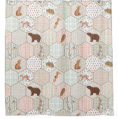Waldtiere Wald Patchwork Baby Shower Geschenk Duschvorhang (Vorderseite)