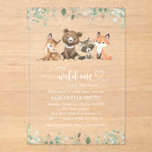 Waldtiere, Wald, Wild One, Babydusche Acryleinladungen (Vorderseite)