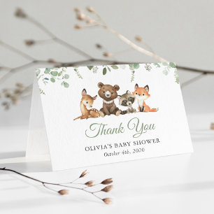 Waldtiere, Wald, Wild One, Babydusche Dankeskarte