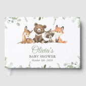 Waldtiere, Wald, Wild One, Babydusche Gästebuch (Vorderseite)