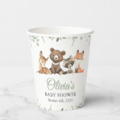 Waldtiere, Wald, Wild One, Babydusche Pappbecher (Rückseite)