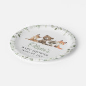 Waldtiere, Wald, Wild One, Babydusche Pappteller (Schrägansicht)