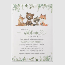 Waldtiere, Wald, Wild One, Babydusche Pergament Einladungen