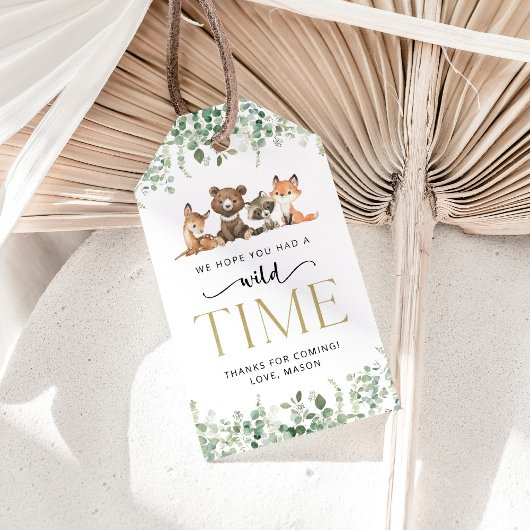 Waldtiere, Wald, Wild One, erster Geburtstag Geschenkanhänger