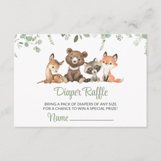 Waldtiere, Wald, Wild One, Windelwirbel Begleitkarte (Vorderseite)