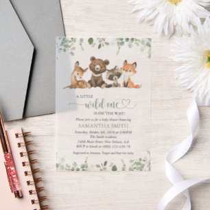 Waldtiere, Wald, Wilder, Babyparty Pergament Einladungen