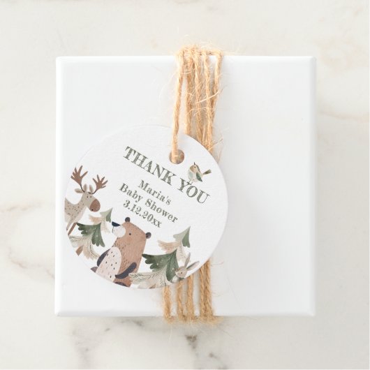 Waldtiere Waldbär Danke Geschenkanhänger (Beispiel)