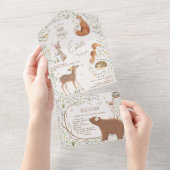 Waldtiere Waldfreunde Kinderduschbücher All In One Einladung (Abreißen)