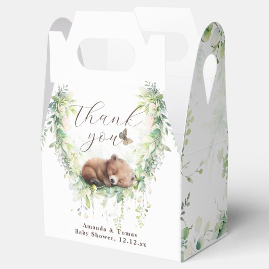 Waldtiere Waldgrün Baby Boy Dusche Geschenkschachtel (Geöffnet)