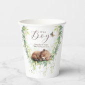 Waldtiere Waldgrün Baby Boy Dusche Pappbecher (Vorderseite)