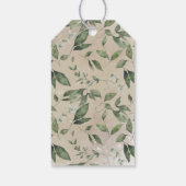 Waldtiere Waldgrün Baby Dusche Geschenkanhänger (Rückseite)