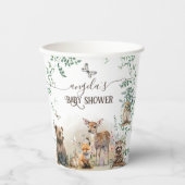 Waldtiere Waldgrün Baby Dusche Pappbecher (Vorderseite)