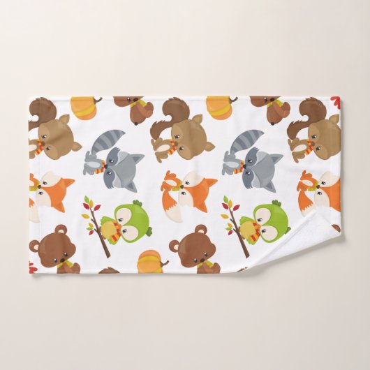 Waldtiere, Waldtiere, Falltiere Badhandtuch Set (Handtuch)