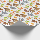 Waldtiere, Waldtiere, Falltiere Geschenkpapier (Ecke)