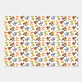 Waldtiere, Waldtiere, Falltiere Geschenkpapier Set (Vorderseite)