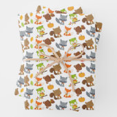 Waldtiere, Waldtiere, Falltiere Geschenkpapier Set (Beispiel)