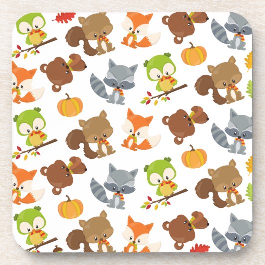 Waldtiere, Waldtiere, Falltiere Getränkeuntersetzer (Vorderseite)