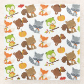 Waldtiere, Waldtiere, Falltiere Glasuntersetzer (Vorderseite)