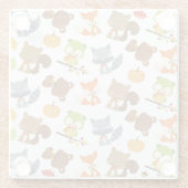 Waldtiere, Waldtiere, Falltiere Glasuntersetzer (Rückseite)