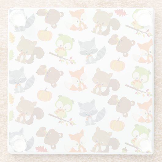 Waldtiere, Waldtiere, Falltiere Glasuntersetzer (Rückseite)