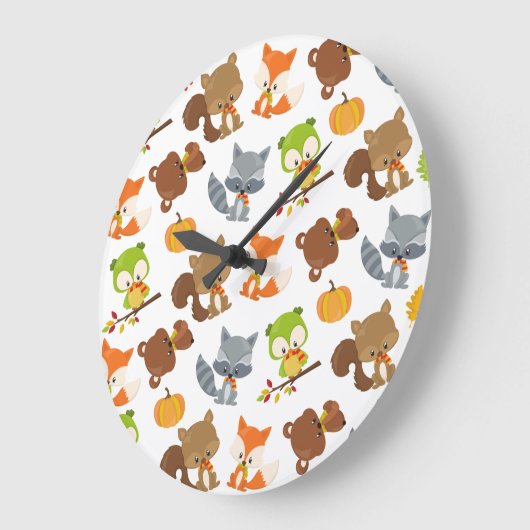 Waldtiere, Waldtiere, Falltiere Große Wanduhr (Winkel)