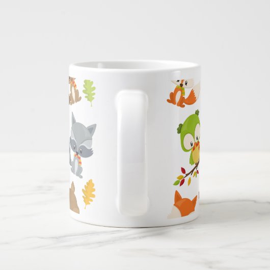 Waldtiere, Waldtiere, Falltiere Jumbo-Tasse (Rückseite)