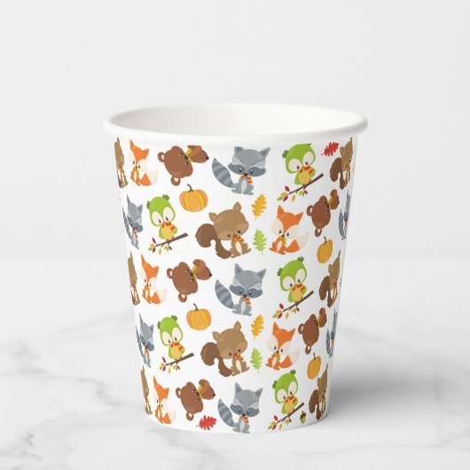 Waldtiere, Waldtiere, Falltiere Pappbecher (Rückseite)